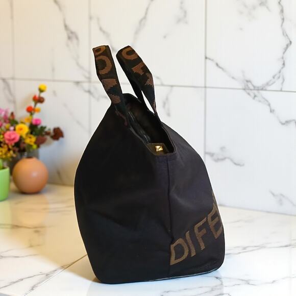 Authentic Fendi Mini Roma Black Canvas Tote Bag Vintage - Picture 4 of 16